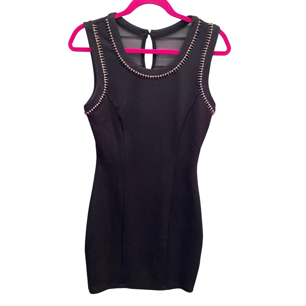 Symphony Black Y2k revival grunge club Mesh Bodycon Mini Dress Womens Medium